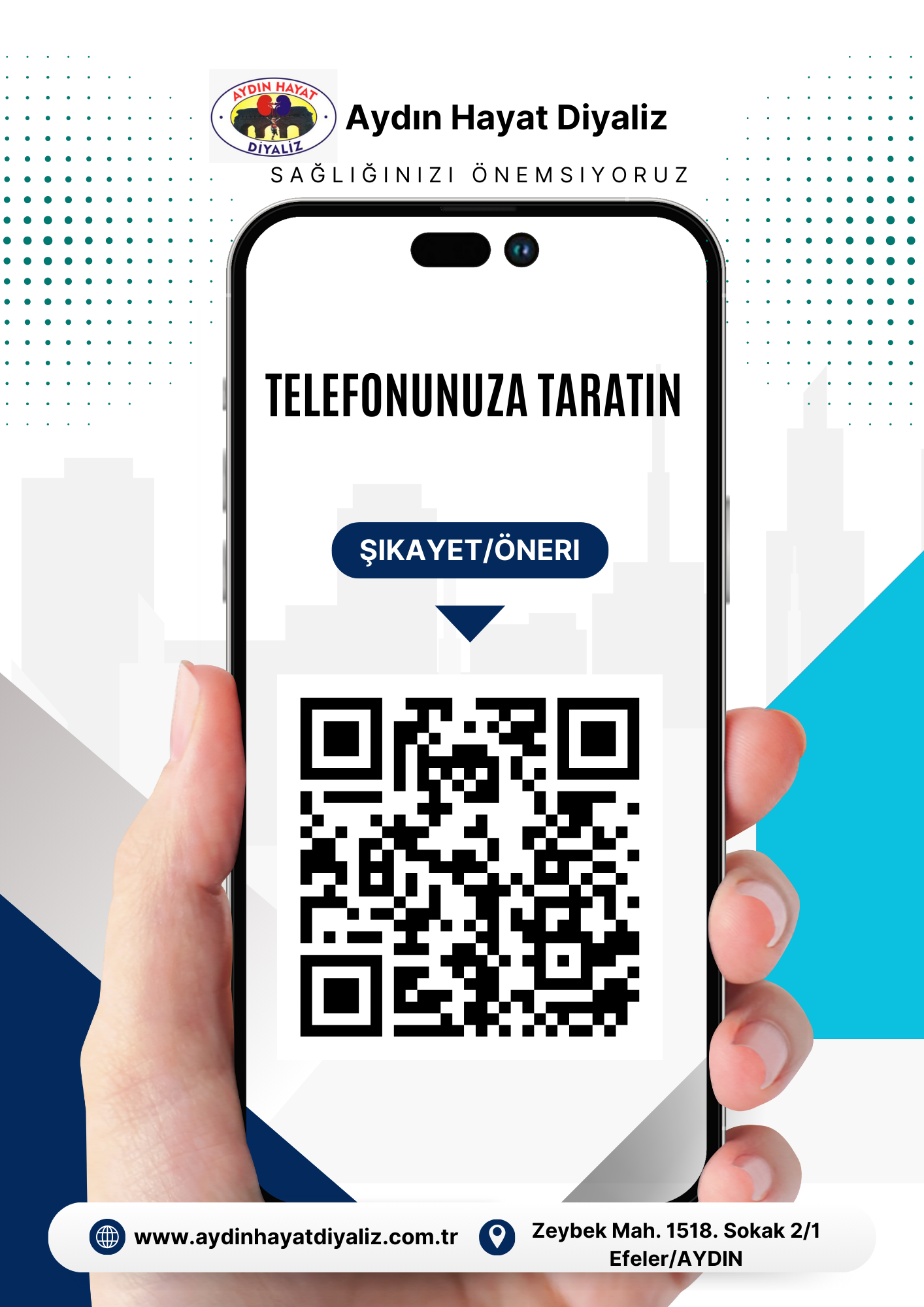 Teal and White Modern QR Code Payment Poster(1)
